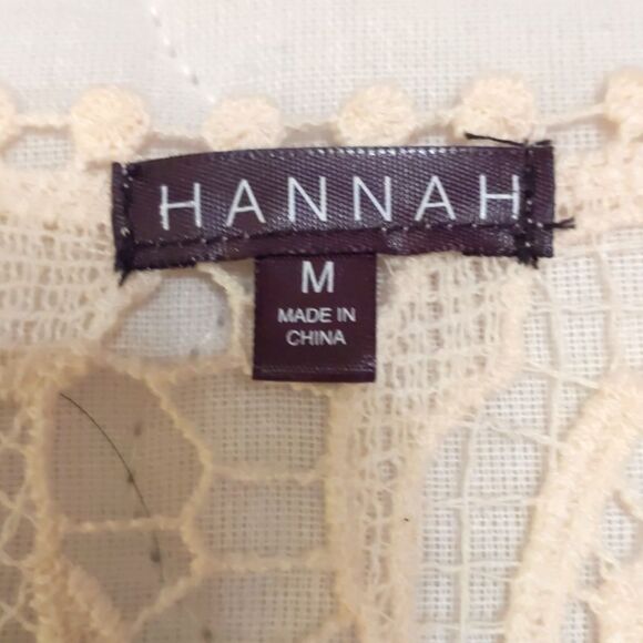 Lacy Vest Top Long Tank Fringe Scoop neck Dressy Size M NWOT - Picture 5 of 8